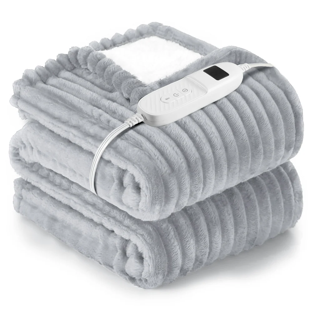 Heated Electric Throw Blanket, 50"x60", 6 Heat Levels, Auto-Off Timer, Machine Washable