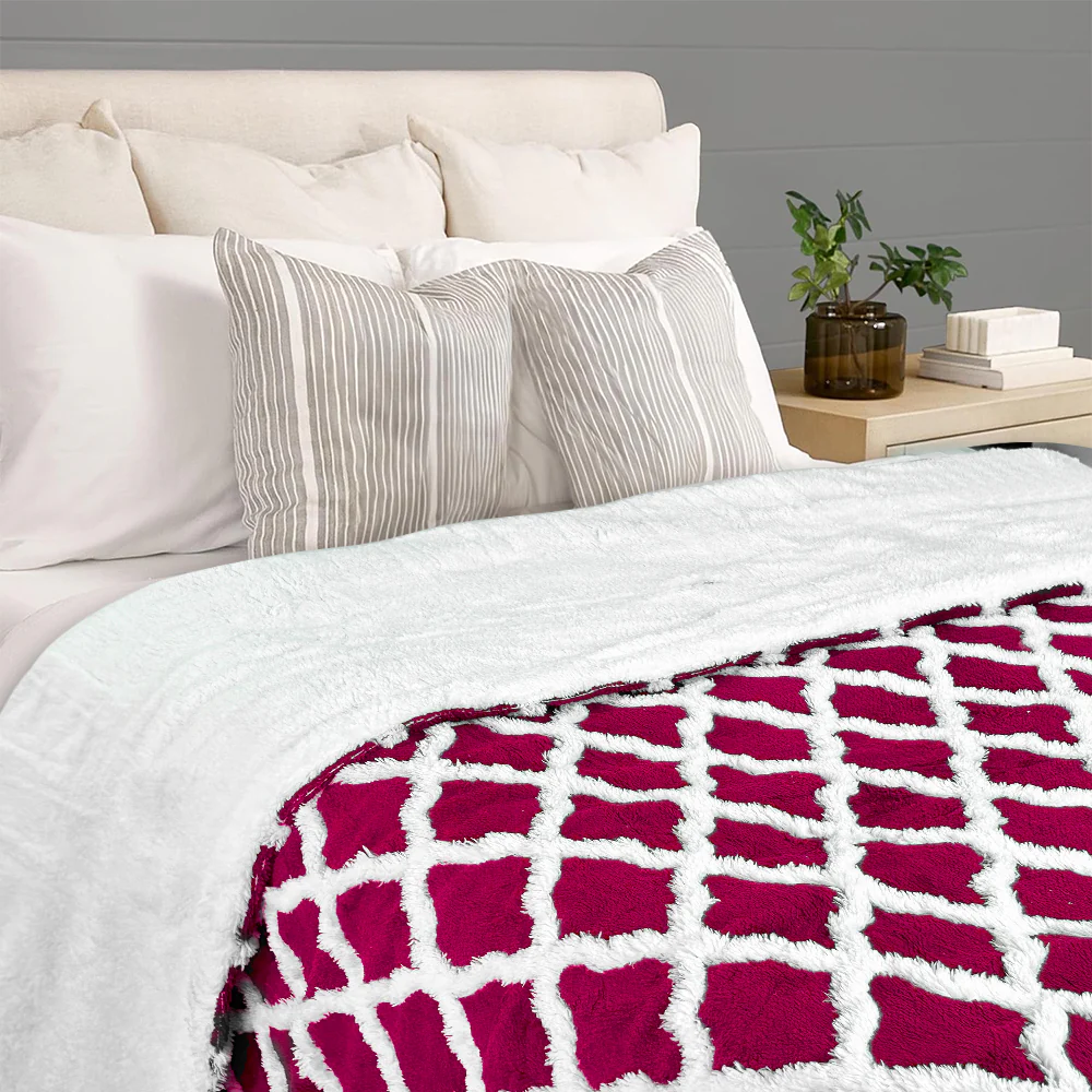 kibhous Heated Blanket Throw 50''X60''-with 6 Heating Levels ,8-Hour Selectable Auto Shut-Off (Red) - Image 4