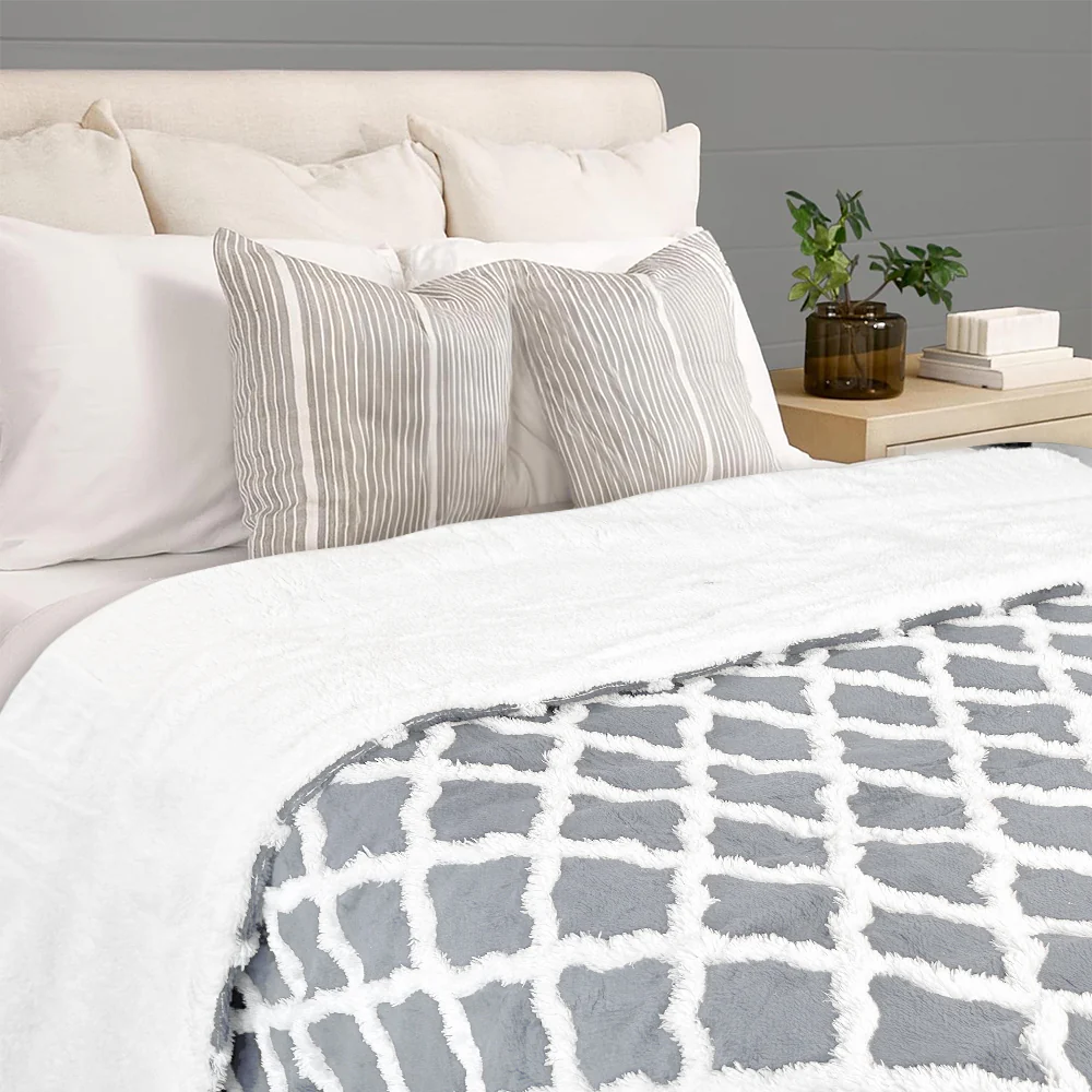 kibhous Heated BlanketThrown 50''X60''-with 6 Heating Levels , 8-Hour Selectable Auto Shut-Off (Gray) - Image 4